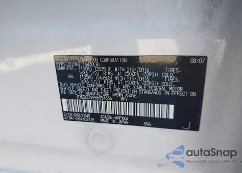 2008 Toyota Rav4 from USA, damaged, VIN JTMZD33V986054636